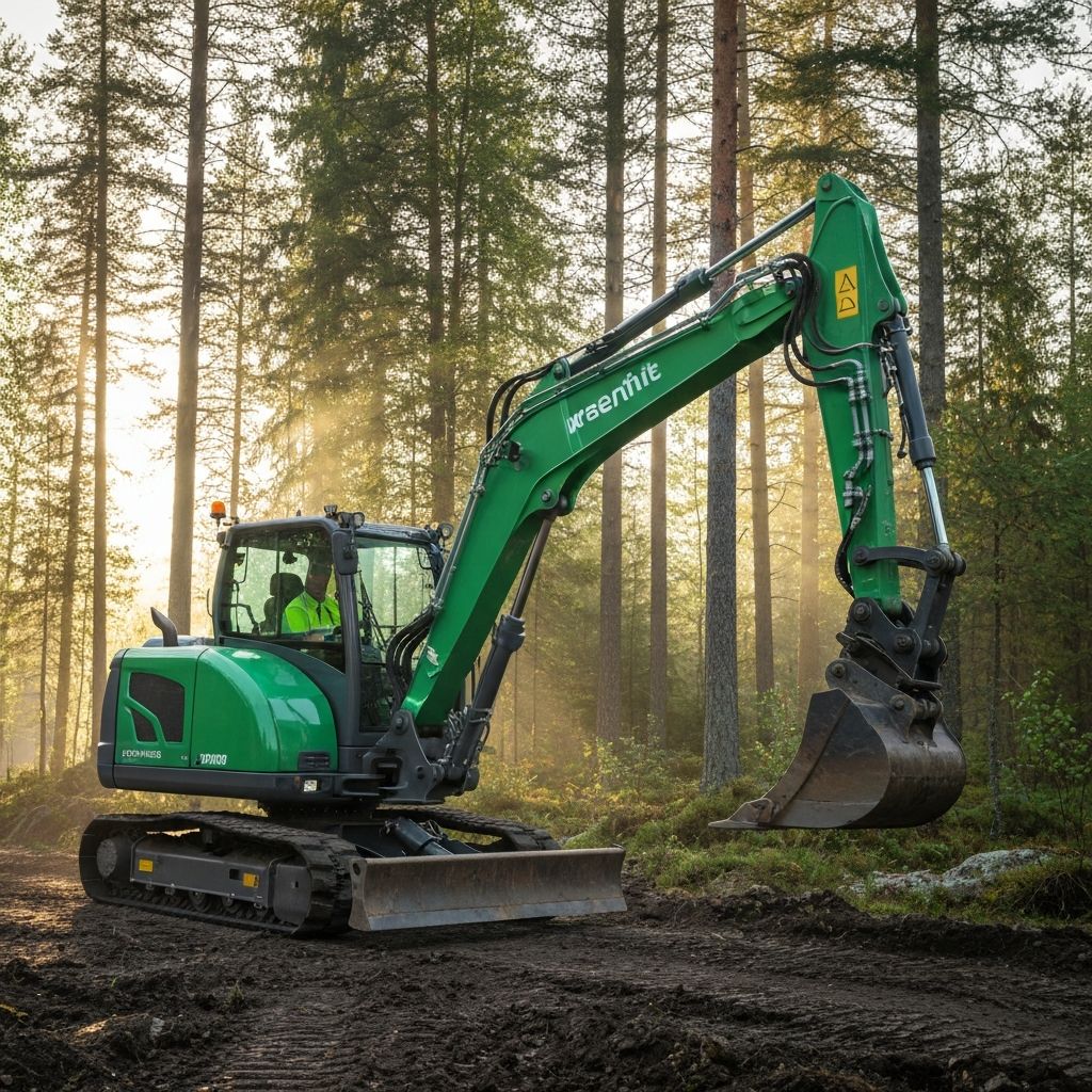 Miljøvennlig elektrisk anleggsmaskin